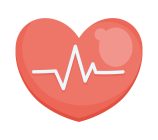 heart cardio with heartbeat icon