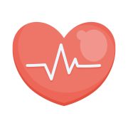 heart cardio with heartbeat icon